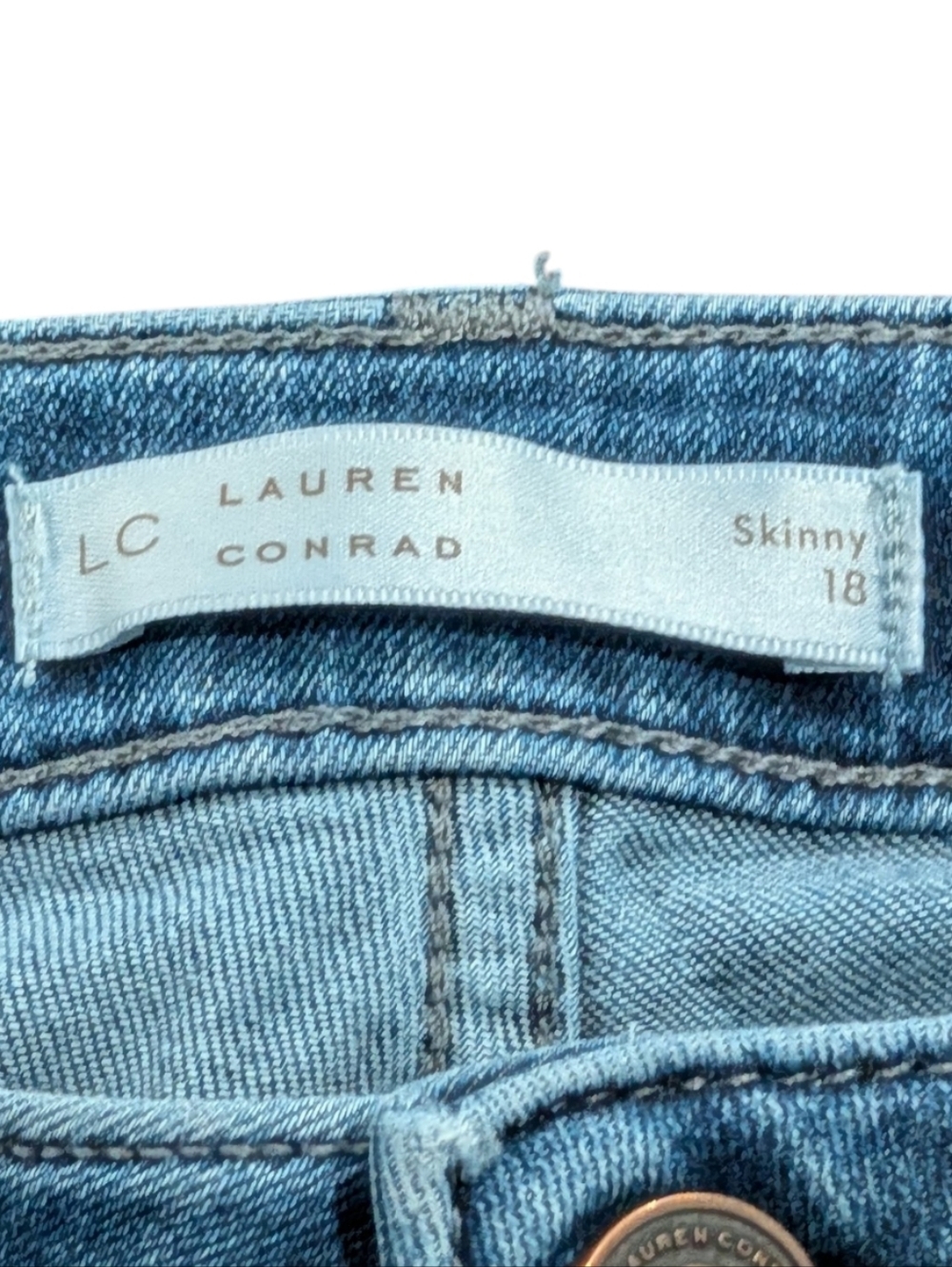 LC Lauren Conrad Feel Good High Rise Skinny Jeans Ankle 28” Inseam Size 18 - Picture 4 of 7
